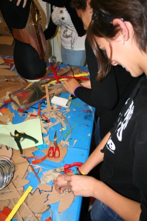 Youth Art Trash fashion – young people working with Artastic artists to create fashion with recycled materials