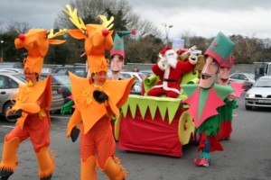 Santa and reindeers, christmas entertainers irealnd