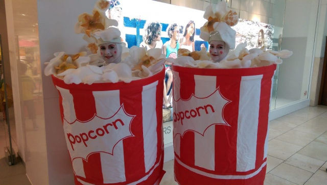 Popcorn costumes, Street entertainers Ireland