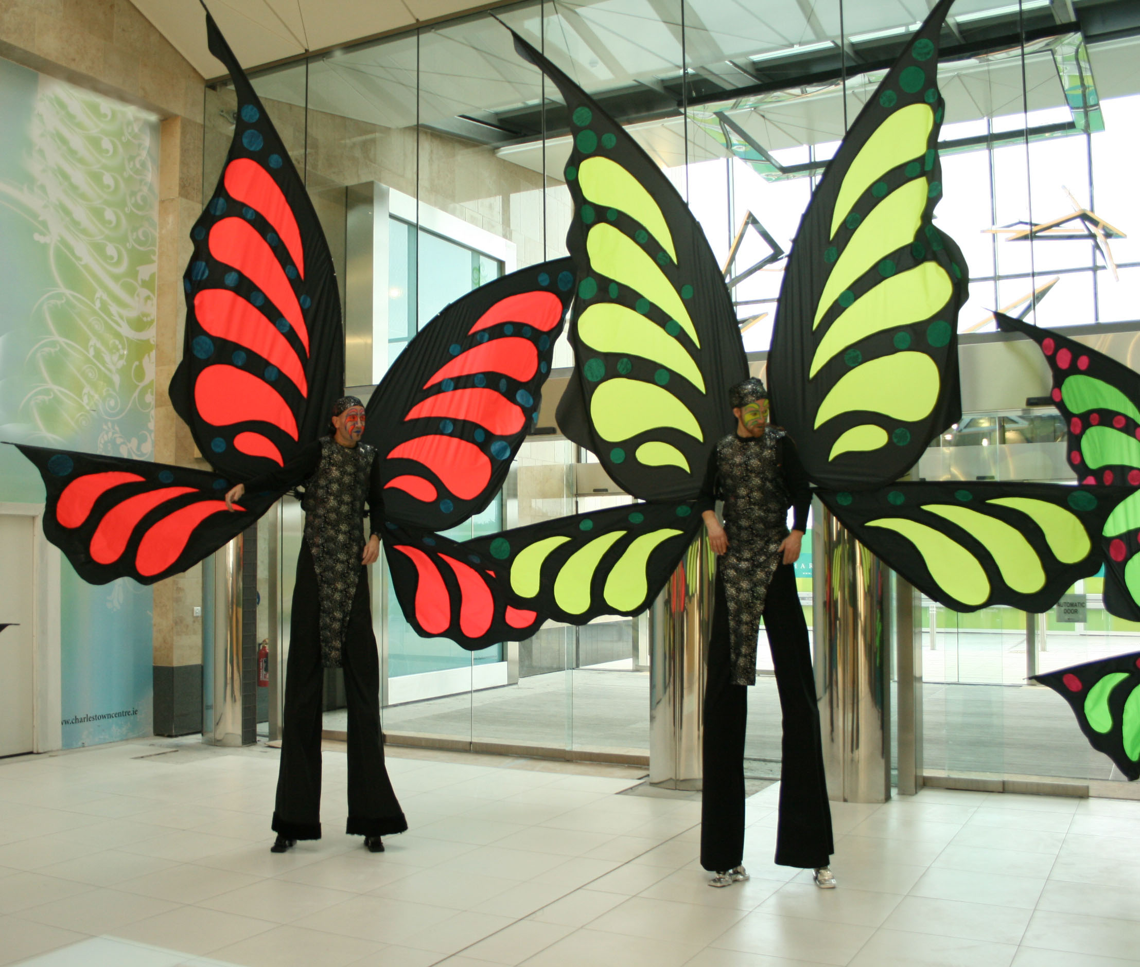 Butterfly Stilt walkers, entertainers