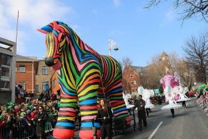 rainbow zebra, inflatable art